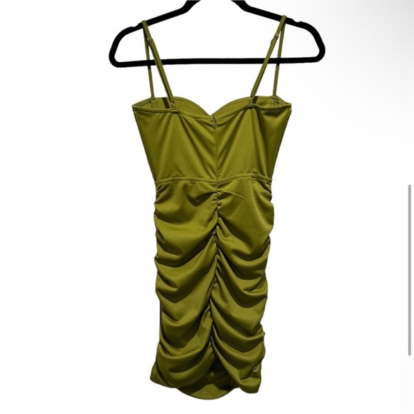 NWOT Oh Polly Green Ruched Corset Mini Dress S/6 - Picture 4 of 9